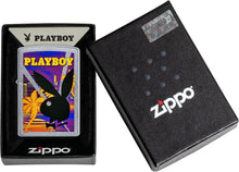 Load image into Gallery viewer, Zippo Playboy Rabbit Head Palm Tree Design Street Chrome Pocket Lighter
