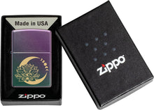 Load image into Gallery viewer, Zippo Lotus Moon Design Iridescent Pocket Lighter
