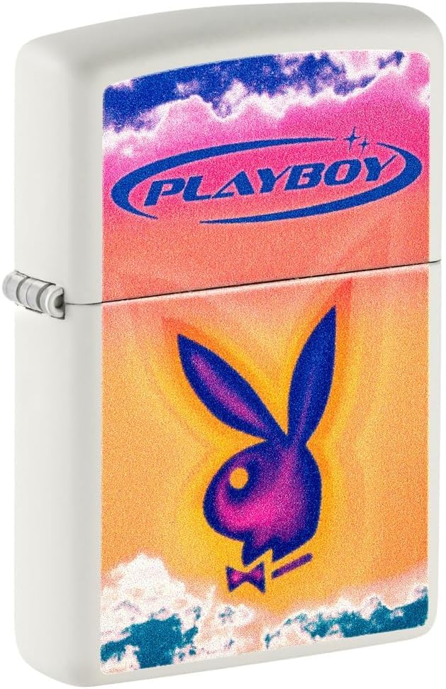 Zippo Lighter - Personalized Customize Message Engrave on Backside for Playboy Bunny (Clouds 48744)