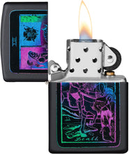 Load image into Gallery viewer, Zippo Black Light Tarot Card Design Pocket Lighter

