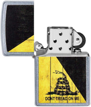 Load image into Gallery viewer, Zippo Don't Tread on Me Street Chrome Pocket Lighter

