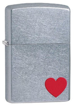 Load image into Gallery viewer, Zippo Lighter - Personalized Message Engraved Backside on Heart Design Windproof Lighter Small Red Heart 29060
