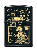 Load image into Gallery viewer, Zippo Lighter- Virgo Zodiac Black Matte Windproof Lighter #Z5309
