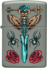 Load image into Gallery viewer, Zippo Gothic Dagger Design Sage Pocket Lighter
