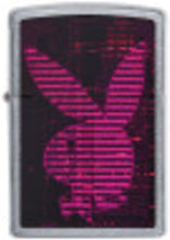 Load image into Gallery viewer, Zippo Playboy Black and Pink Stripes Rabbit Head Design Pocket Lighter
