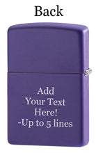 Load image into Gallery viewer, Zippo Lighter - Personalized Custom Message Engrave on Classic with Zippo Logo Windproof Lighter

