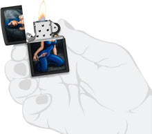 Load image into Gallery viewer, Zippo Woman Dagger Black Matte Pocket Lighter
