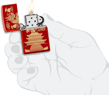 Load image into Gallery viewer, Zippo Eastern Design Metallic Red Pocket Lighter
