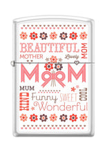 Load image into Gallery viewer, Zippo Lighter- Personalized Message for Mom Beautiful Hearts White Matte #Z5212
