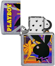 Load image into Gallery viewer, Zippo Playboy Rabbit Head Palm Tree Design Street Chrome Pocket Lighter
