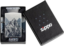 Load image into Gallery viewer, Zippo - Customized Message on Mountain Sketch 540 Tumbled Chrome Pocket 46280
