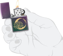 Load image into Gallery viewer, Zippo Lotus Moon Design Iridescent Pocket Lighter
