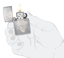 Load image into Gallery viewer, Zippo Lighter - Custom Engraved with Your Message - Skull Castle Design, Engraved - Brushed Chrome 46477
