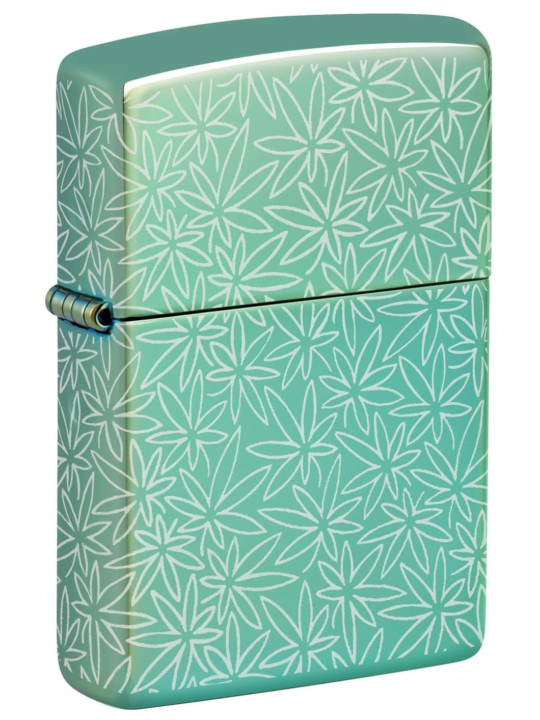 Zippo - Customized Message on Atomic Leaf , Photo 360 - High Polish Green 46294