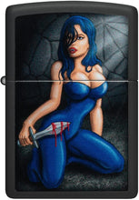 Load image into Gallery viewer, Zippo Woman Dagger Black Matte Pocket Lighter
