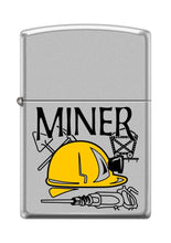 Load image into Gallery viewer, Zippo Lighter- Miner Coal Profession Satin Chrome Windproof Lighter #Z5202

