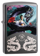 Load image into Gallery viewer, Zippo Lighter- Personalized Message Engrave for Dragons Woman Black Ice #Z5113
