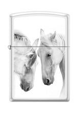 Load image into Gallery viewer, Zippo Lighter- Personalized Message Engrave for White Horses White Matte #Z5247
