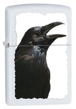 Load image into Gallery viewer, Zippo Lighter- Black Raven Bird Crow White Matte Windproof Lighter #Z5097
