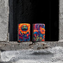 Load image into Gallery viewer, Zippo Lighter - Custom Engraved with Your Message for Spooky Sunflower Design 540 Tumbled Brass Pocket Lighter 46267
