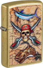 Load image into Gallery viewer, Zippo - Customized Message on for Guy Harvey Pirate Skull and Treasure Map 48966
