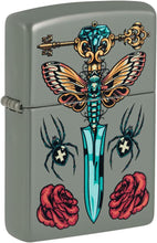 Load image into Gallery viewer, Zippo Gothic Dagger Design Sage Pocket Lighter
