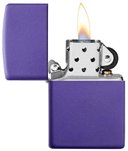 Load image into Gallery viewer, Zippo Lighter – Personalized Custom Message Engraved Windproof Classic Pocket Lighter Purple Matte
