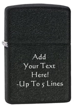 Load image into Gallery viewer, Zippo Lighter – Personalized Custom Message Engraved Windproof Classic Pocket Lighter Black Crackle
