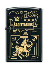 Load image into Gallery viewer, Zippo Lighter- Sagittarius Zodiac Black Matte Windproof Lighter #Z5306
