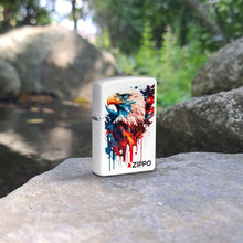 Load image into Gallery viewer, Zippo Lighter - Customized Message on Painted Eagle White Matte Pocket 46692
