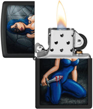 Load image into Gallery viewer, Zippo Woman Dagger Black Matte Pocket Lighter

