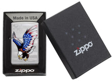Load image into Gallery viewer, Zippo Lighter- Personalized Engrave Americana Eagle USA Flag Chrome 28449
