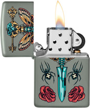 Load image into Gallery viewer, Zippo Gothic Dagger Design Sage Pocket Lighter
