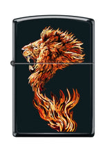 Load image into Gallery viewer, Zippo Lighter- Fire Lion Black Matte Windproof Lighter #Z5046
