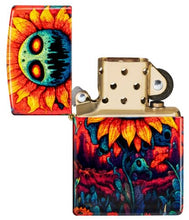 Load image into Gallery viewer, Zippo Lighter - Custom Engraved with Your Message for Spooky Sunflower Design 540 Tumbled Brass Pocket Lighter 46267

