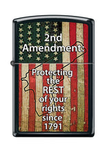 Load image into Gallery viewer, Zippo Lighter- Second 2nd Amendment Protecting Black Matte Lighter #Z5081
