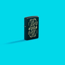 Load image into Gallery viewer, Zippo Lighter - Custom Engraved with Your Message - Masked Joker Design, Engraved - Black Matte 46290
