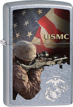 Load image into Gallery viewer, Zippo Lighter - USMC U.S. Marine Corps. Windproof Lighter (Street Chrome #Z625)
