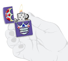 Load image into Gallery viewer, Zippo Lighter - Personalized Customize Message Engrave on Backside for Skull Emblem Design Part1 (Purple Matte #49859)
