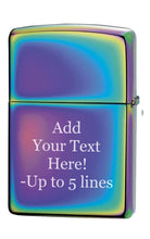 Load image into Gallery viewer, Zippo Lighter - Personalized Message Engraved on Backside Colored Windproof Lighter Spectrum 151
