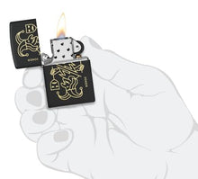Load image into Gallery viewer, Zippo Lighter - Custom Engraved with Your Message - Masked Joker Design, Engraved - Black Matte 46290
