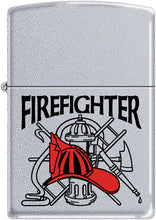 Load image into Gallery viewer, Zippo Lighter - Firefighter Red Helmet Satin Chrome Windproof Lighter #Z278
