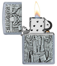 Load image into Gallery viewer, Zippo Lighter - Personalized Customize Message Engrave on Backside for Saloon Skull Emblem Design #49298
