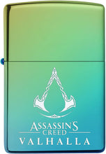 Load image into Gallery viewer, Zippo Assassin's Creed Valhalla Logo High Polish Teal Pocket Lighter

