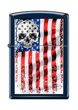 Load image into Gallery viewer, Zippo Lighter- Personalized Engrave for Skull American Flag Stripe #Z5174

