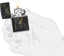 Load image into Gallery viewer, Zippo Lighter - Customized Message on Anubis Black Matte Pocket Lighter 46245
